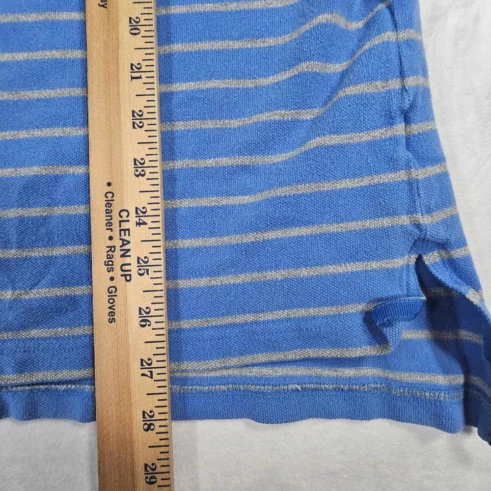 Ralph Lauren Polo Vintage Rugby Shirt Men's Size XL Blue Gray Stripes Brown Pony